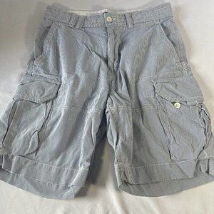 Polo Ralph Lauren 35 Cargo Shorts Striped Flat Front Blue